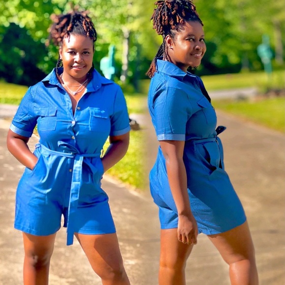 Denim Romper - Picture 1 of 1